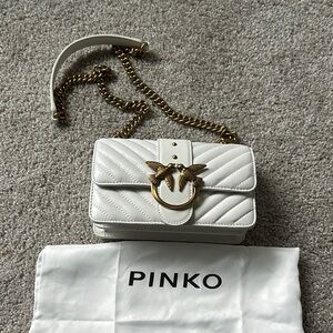 Pinko White Quilted Shoulder Bag